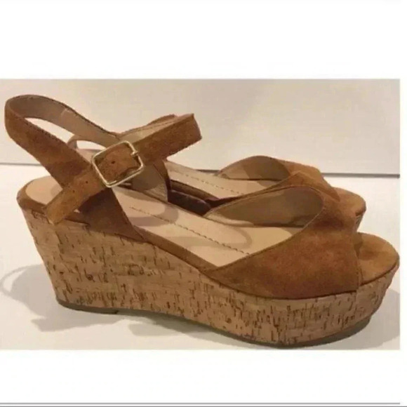 Dv dolce vita flatforms size 9.5 brown suede cork - Picture 1 of 8